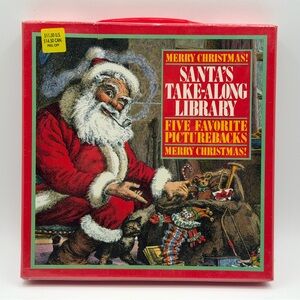 Vintage Merry Christmas Santa's Take-Along Library 5 Favorite Picturebacks - New